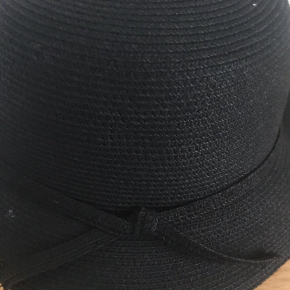 Foldable Stylish Black Hat with Band Details. - Picture 2 of 4